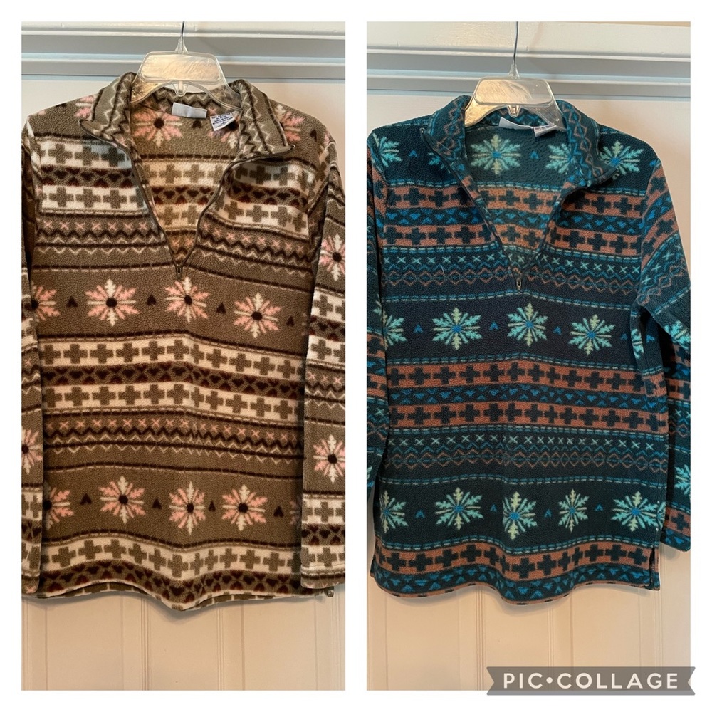 Blair Scandinavian Long sleeve Scandia fleece tops, cozy and warm, medium size